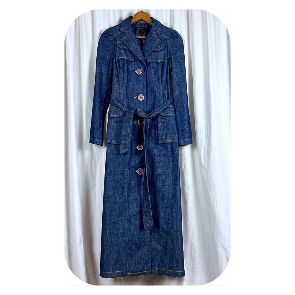 Marc Jacobs Blue Denim Trench Coat Sz XS